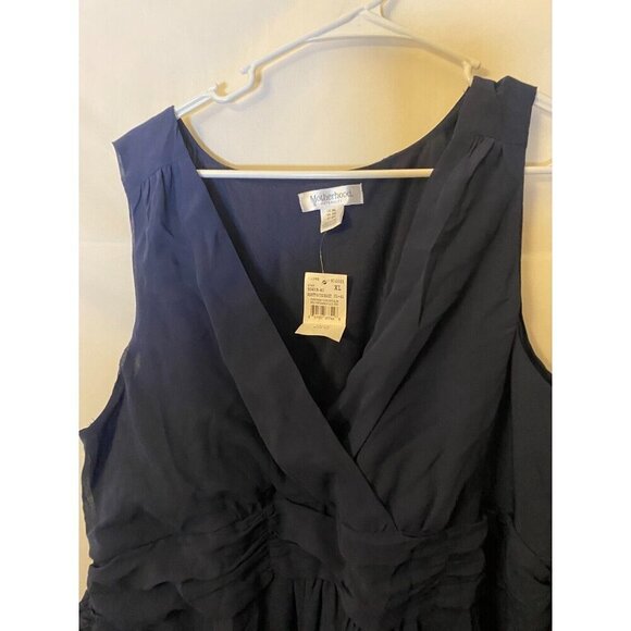New NWT Motherhood Maternity Dress Size XL Navy Vneck Photos Flattering - Picture 2 of 3